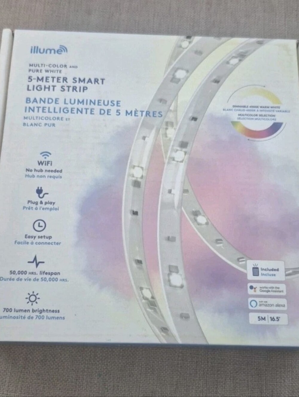 illume 5-Meter Smart Light Strip - White & Multi-Color WIFI Multicolor Dimmable